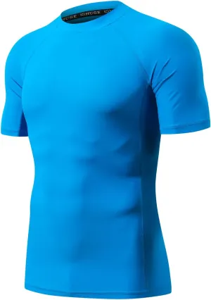 ADOREISM Swim Shirts for Men UPF 50  Quick-Dry Sun Protection Short Sleeve Rash Guard for Men