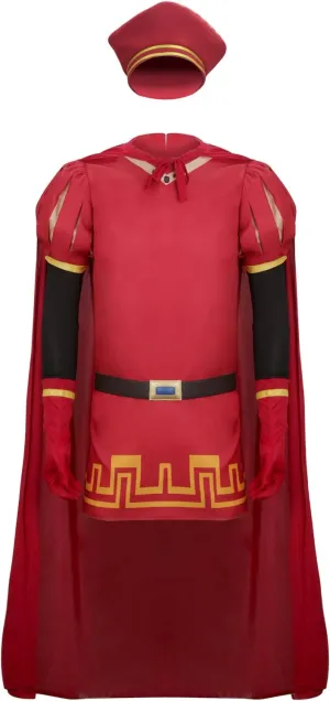 Adult Mens Cosplay Costume Outfit Red Cloak Tops Hat Full Set Halloween Carnival Fancy Dress Props