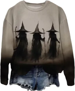 AIMITAG Girls Trip Salem Sweatshirt for Women Witches Vintage Salem Witch Shirts Time To Get Wicked Pullover