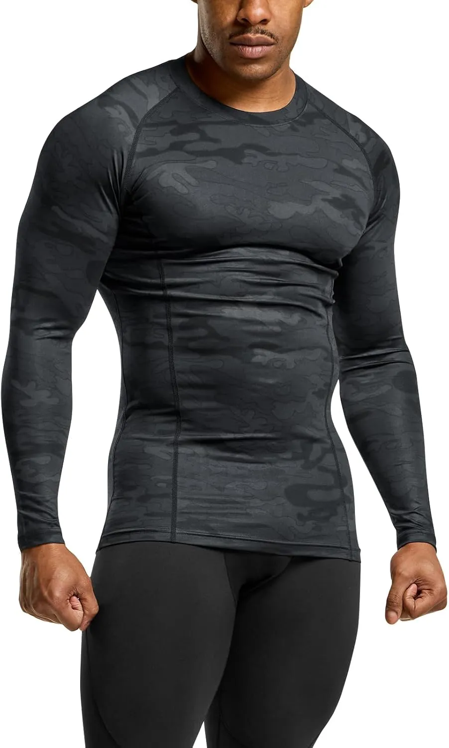 ATHLIO Men's UPF 50  Long Sleeve Compression Shirts, Water Sports Rash Guard Base Layer, Athletic Workout Shirt