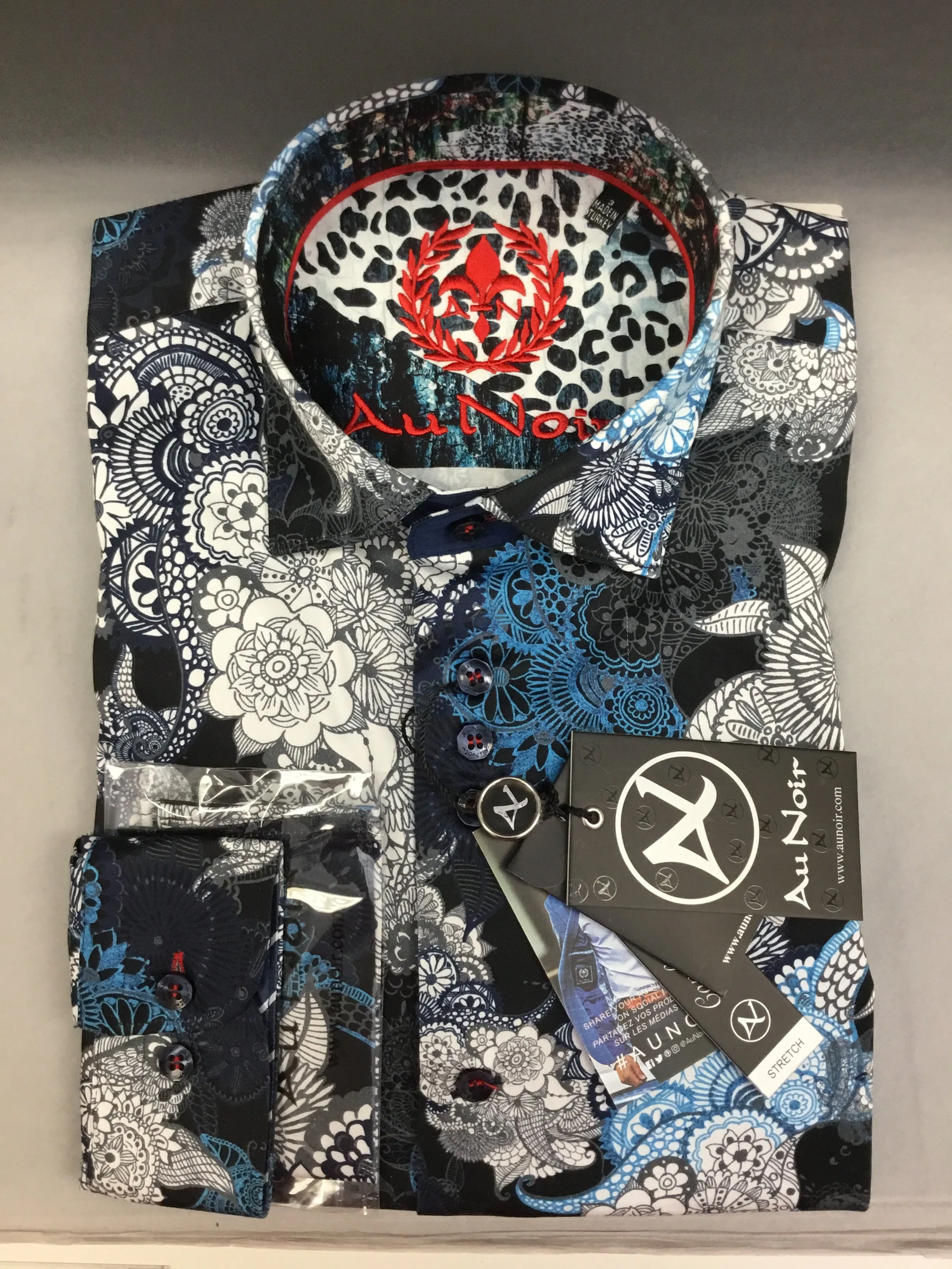 Au Noir KIMURA L/S Dress Shirt Blue/White