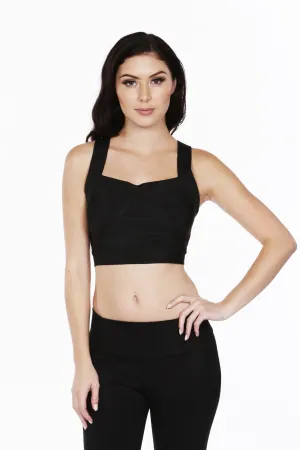 Black Sleeveless Crop Top