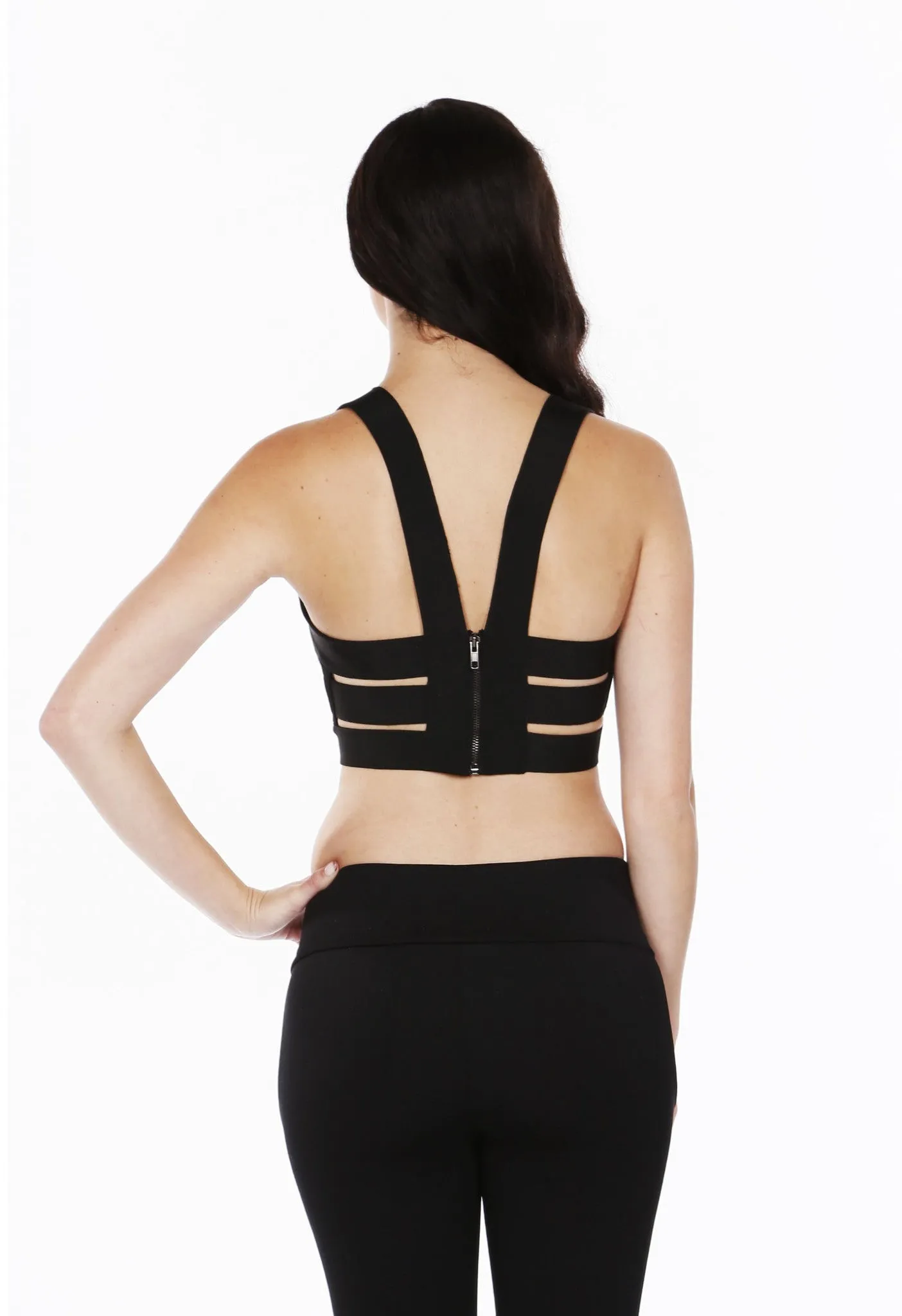 Black Sleeveless Crop Top