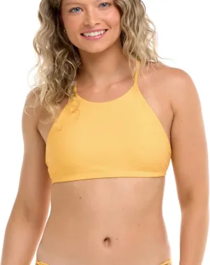 Body Glove Women's Standard Smoothies Alesha Solid High Neck Bikini Top Swimsuit with Adjustable 2-Way Back Detail
