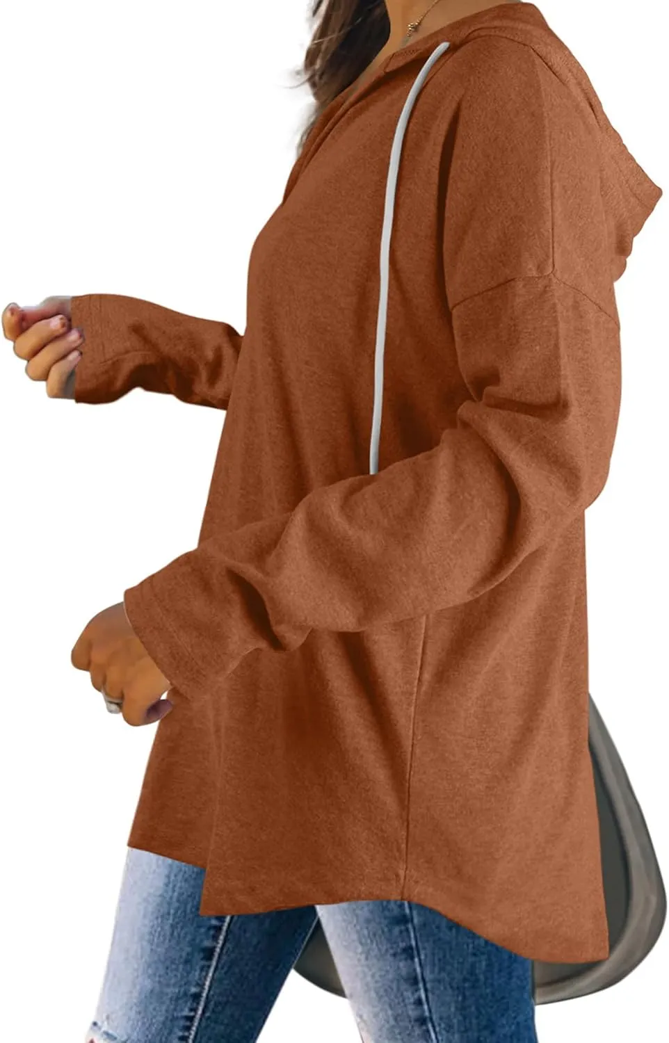 Bofell Womens Fashion Tops Hoodies for Women Pullover Oversized Sweatshirts Long SLeeve Shirts Loose Fit