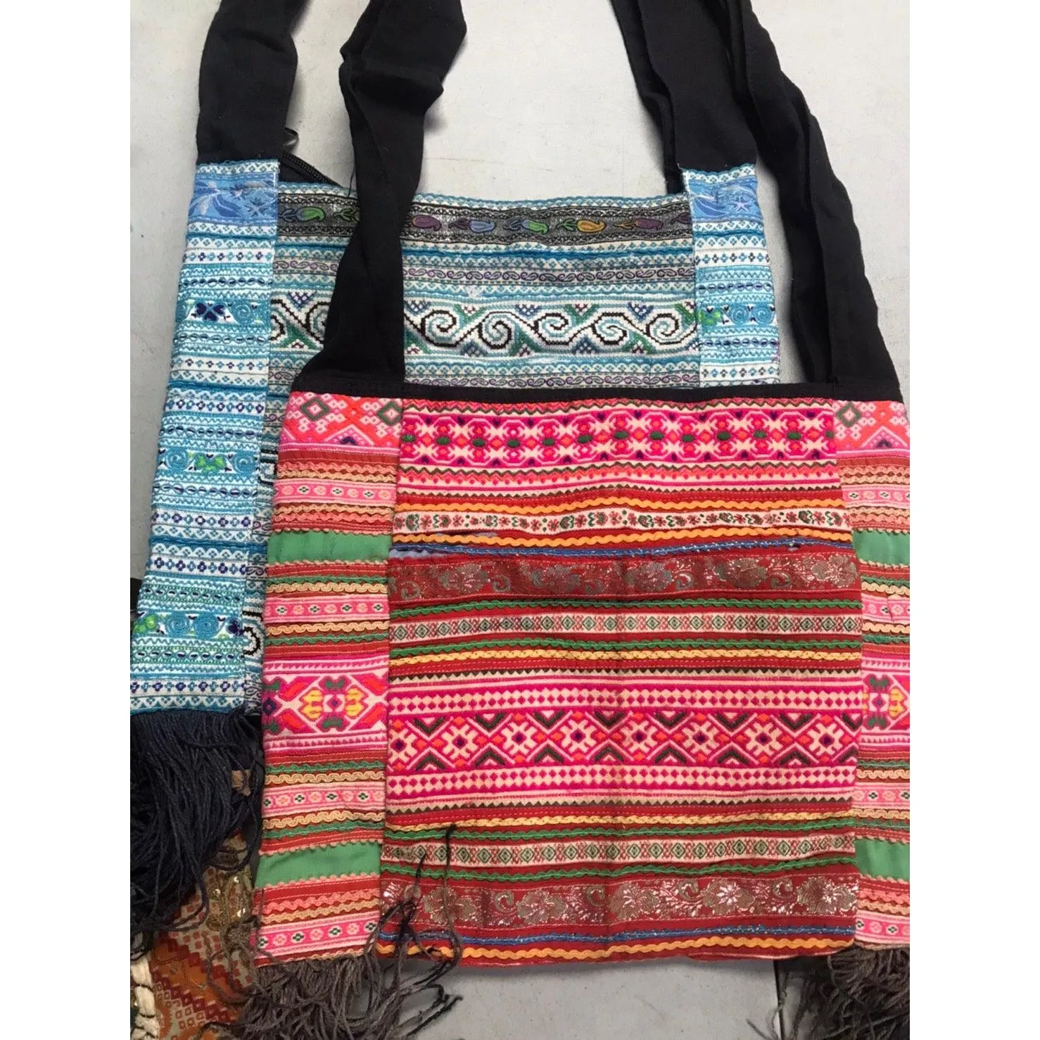 BUNDLE: Ethically Made Boho Style Jacket Sleeve Crossbody Bag (Pack of 3) - Thailand