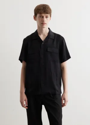 Canty Crinkled Satin Short Sleeve Shirt