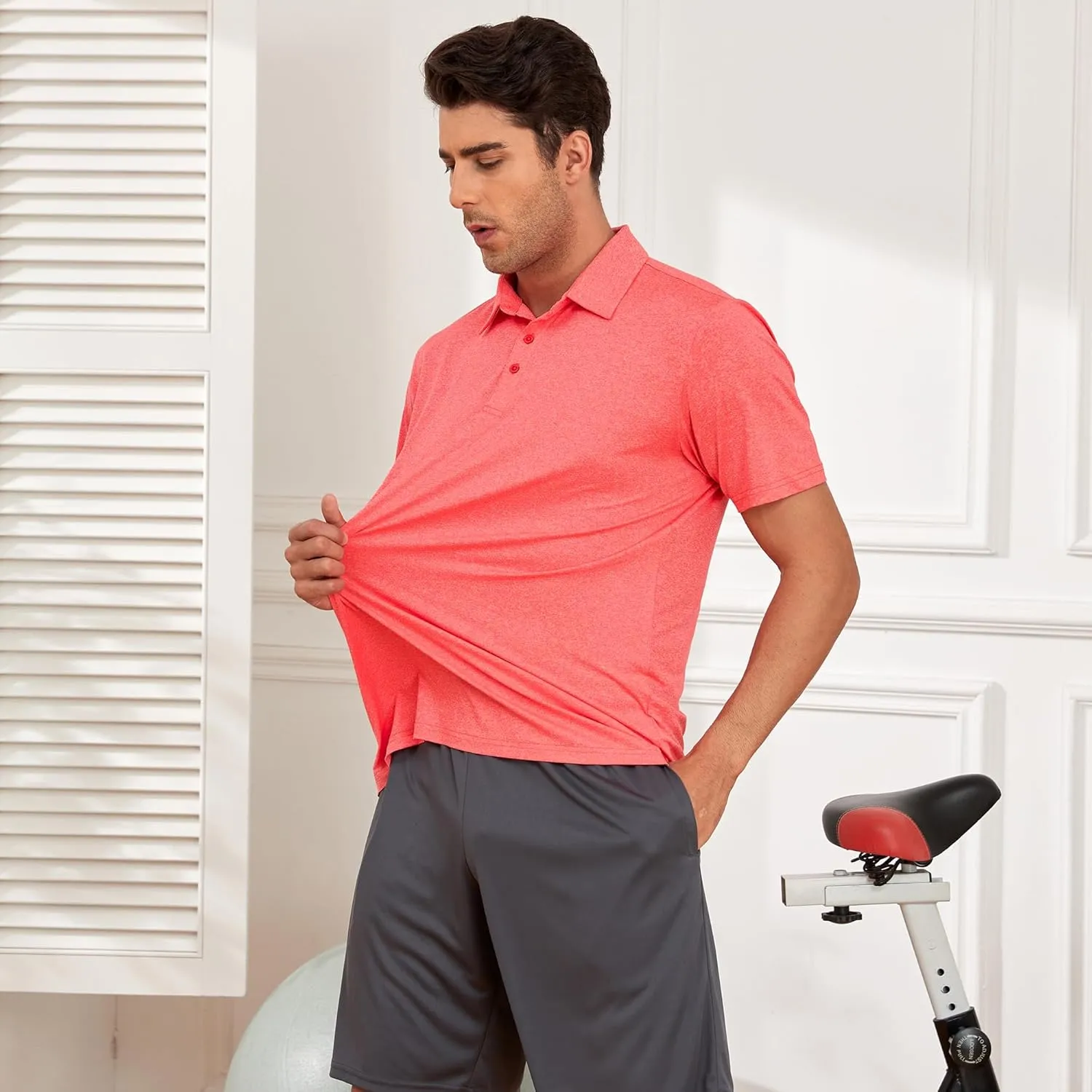 CE' CERDR Men's Golf Polo Shirts Short Sleeve Quick-Dry Moisture Wicking Athletic Performence Casual Golf T-Shirt