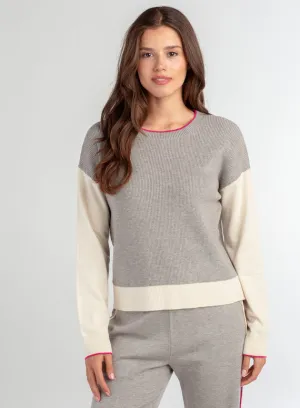 Color Block Crew Neck Top