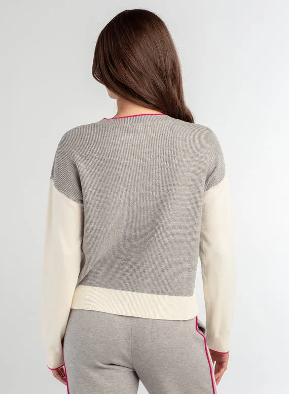 Color Block Crew Neck Top