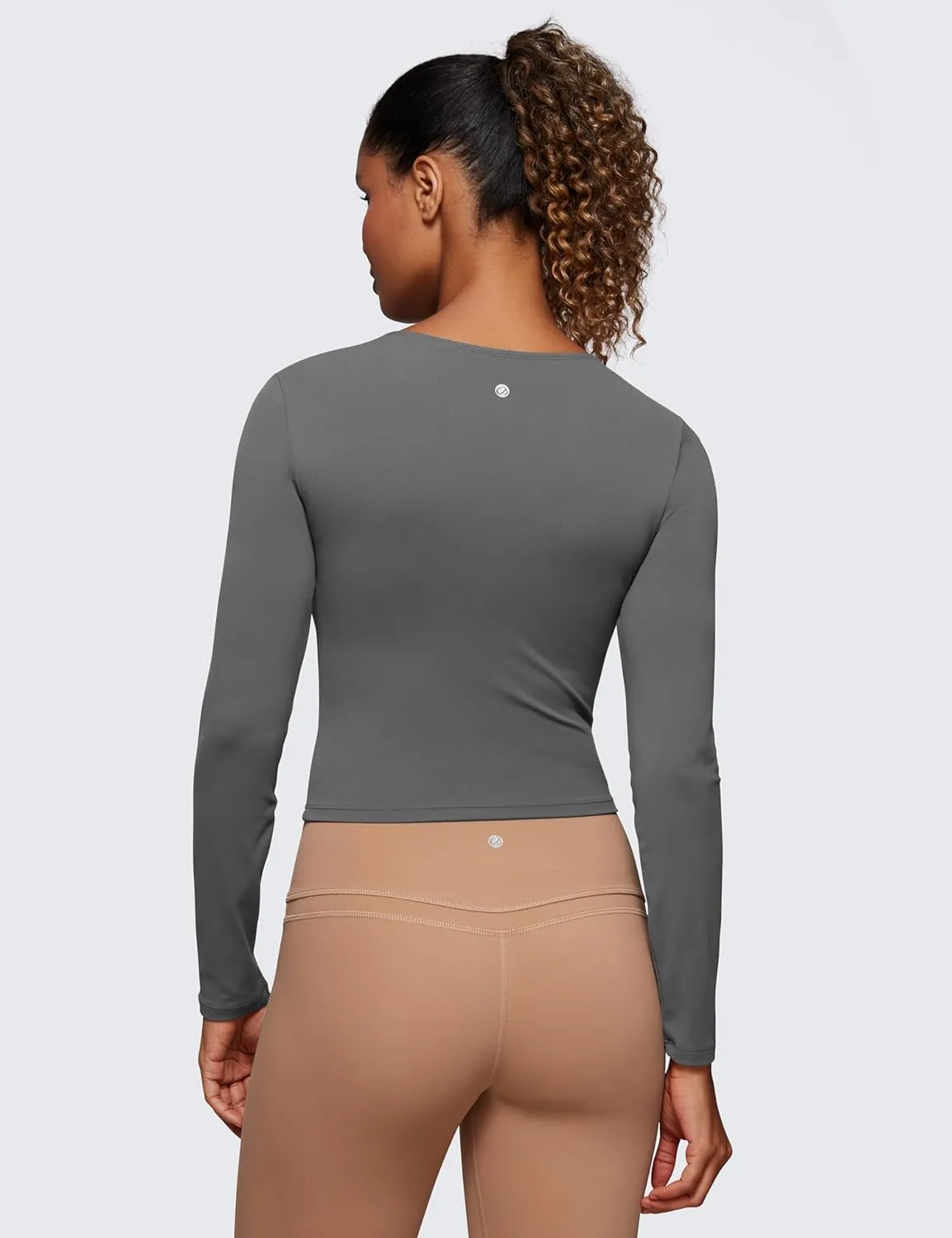 CRZ YOGA Butterluxe Womens Long Sleeve Crop Yoga Shirts Slim Fit Cropped Workout Tops Athletic Casual Basic Tight Shirt