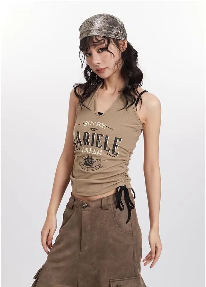 Cute Cami for Women Girls, Kawaii Y2K Sleeveless Crop Tops Women Fashion Emo Grunge Going Out Tops Coquette Camisole