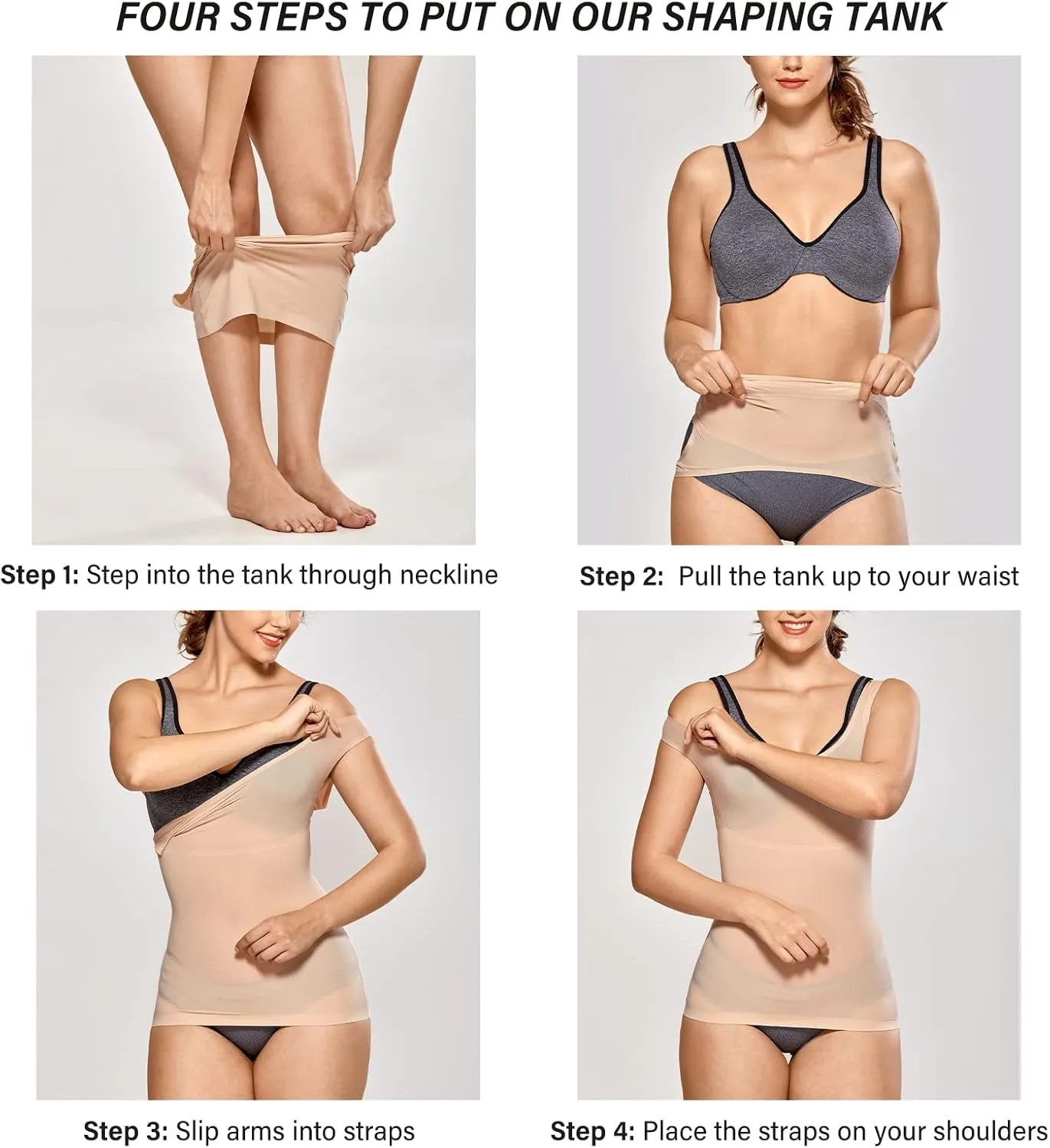 DELIMIRA Women's Shapewear Tummy Control Tank Tops Plus Size Seamless Camisole