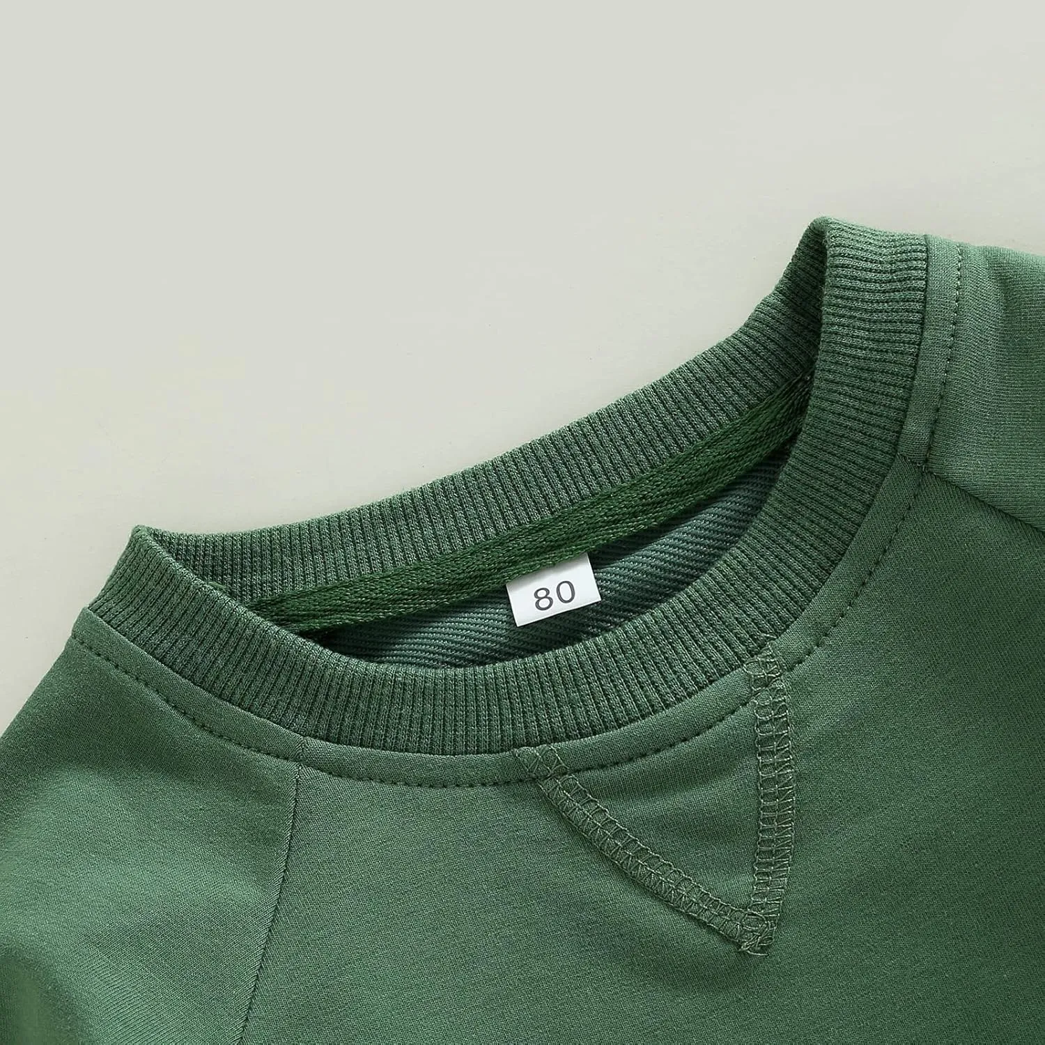 Gueuusu Toddler Kids Baby Boy Girl Crewneck Sweatshirt Cotton Long Sleeve Solid Color Pullover Top Casual Spring Fall Clothes