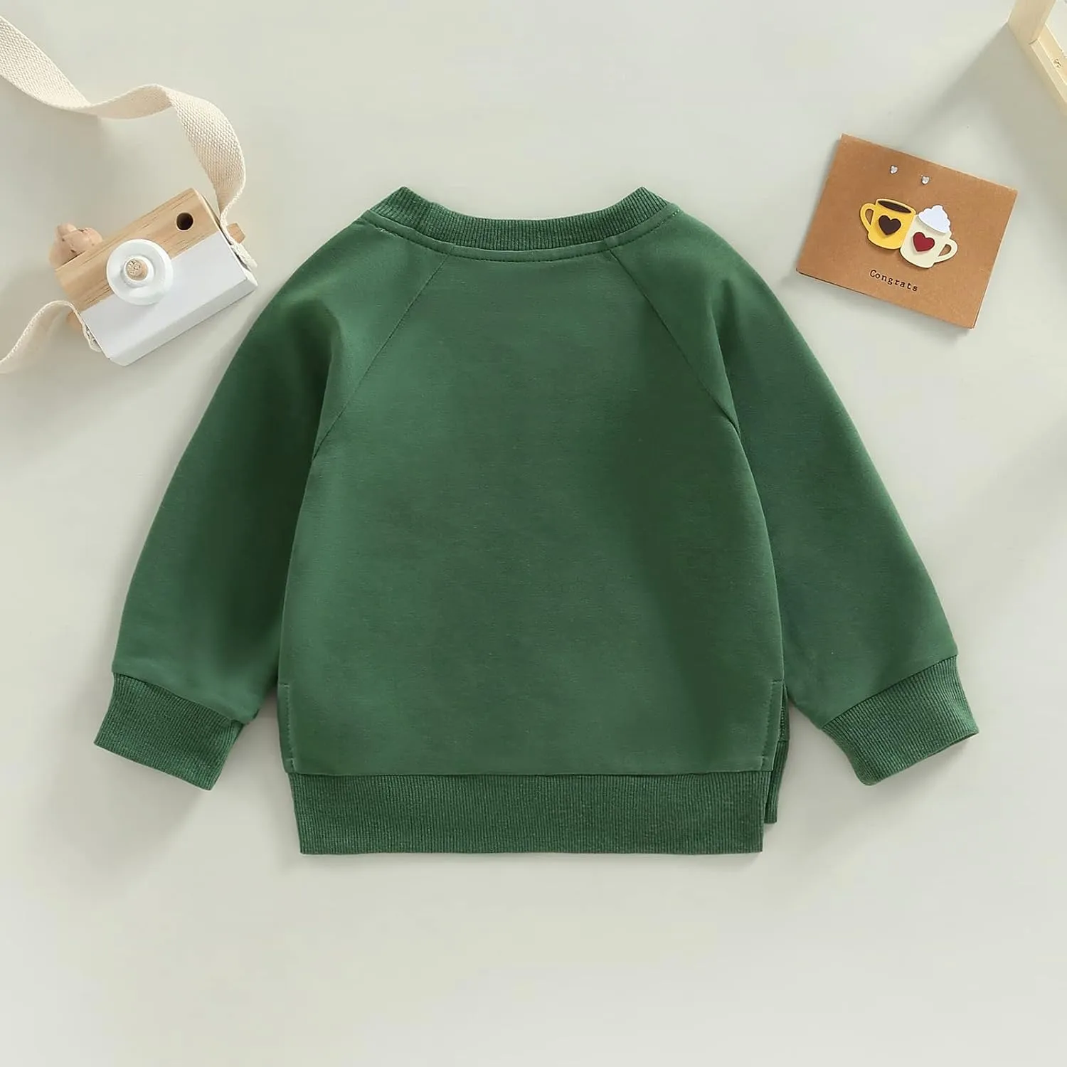 Gueuusu Toddler Kids Baby Boy Girl Crewneck Sweatshirt Cotton Long Sleeve Solid Color Pullover Top Casual Spring Fall Clothes