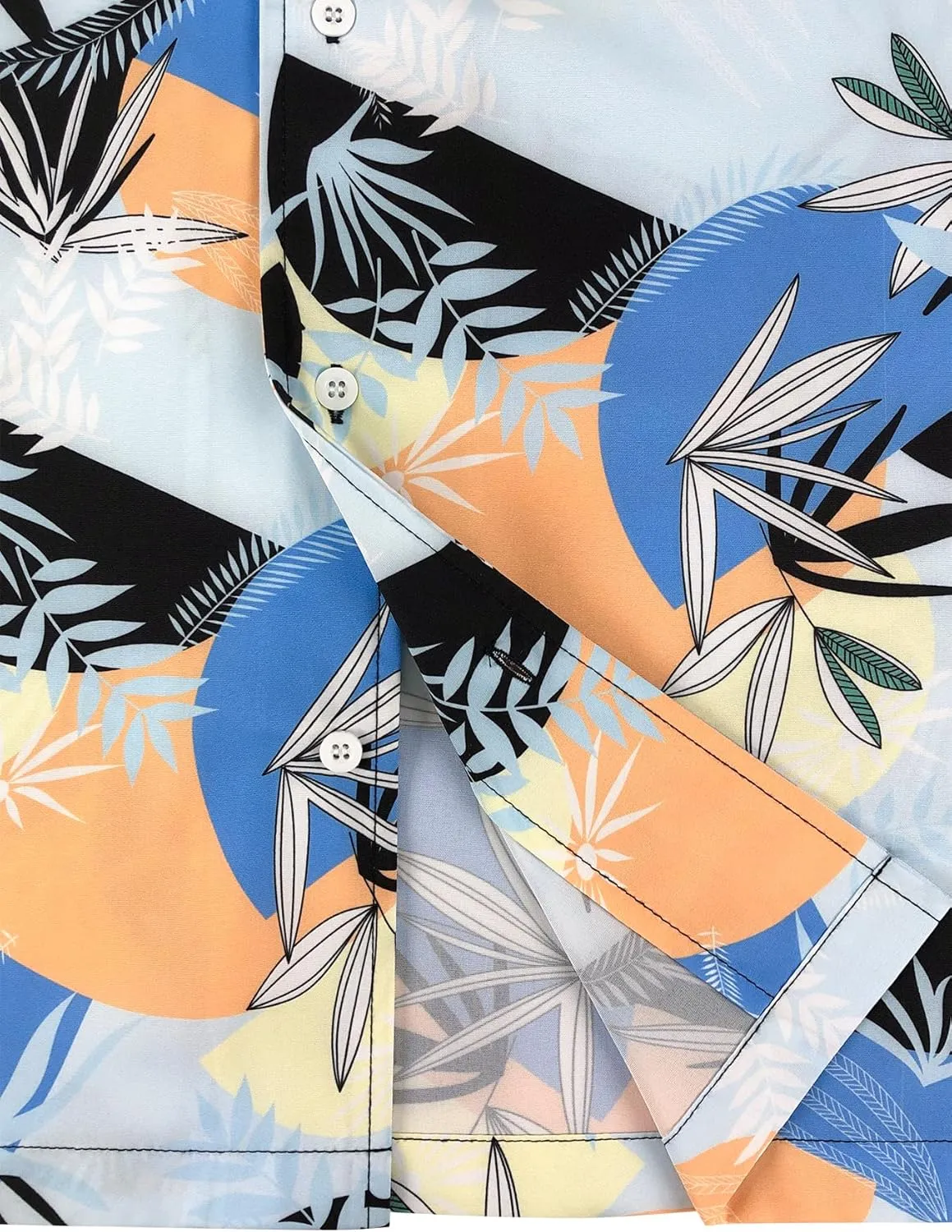 Hawaiian Shirt for Men Summer Beach Casual Short Sleeve Button Down Shirts Printed Palmshadow Clothing
