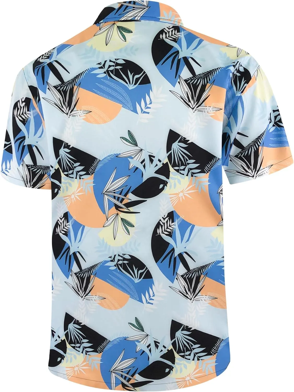 Hawaiian Shirt for Men Summer Beach Casual Short Sleeve Button Down Shirts Printed Palmshadow Clothing