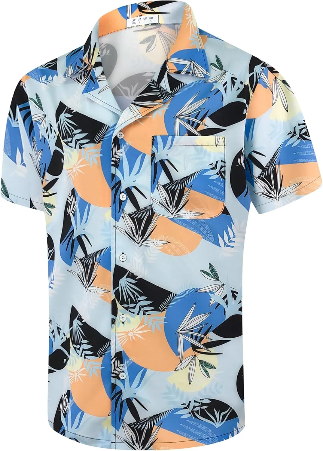Hawaiian Shirt for Men Summer Beach Casual Short Sleeve Button Down Shirts Printed Palmshadow Clothing