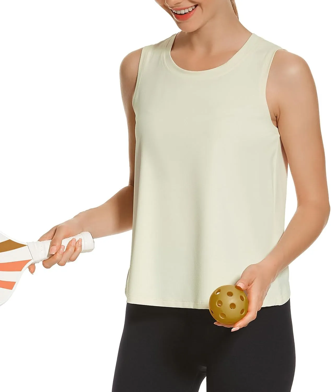 HODOSPORTS Workout Tops for Women UPF 50  Open Back Sleeveless Tank Tops Quick Dry Athletic Gym Yoga Shirts Loose Fit