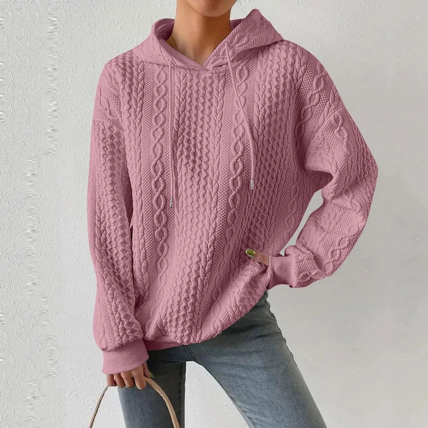 Hoodies For Women Casual Pullover Long Sleeve Drawstring Hoodies Sweatshirts with Pocket