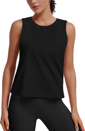 Ice Silk Workout Tank Tops for Women Gym Womens Athletic Tops Loose Fit Running Tank Sleeveless Cool Sun Protection