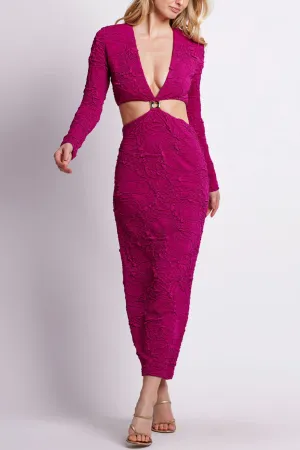 Jacquard Cut-Out Maxi Dress
