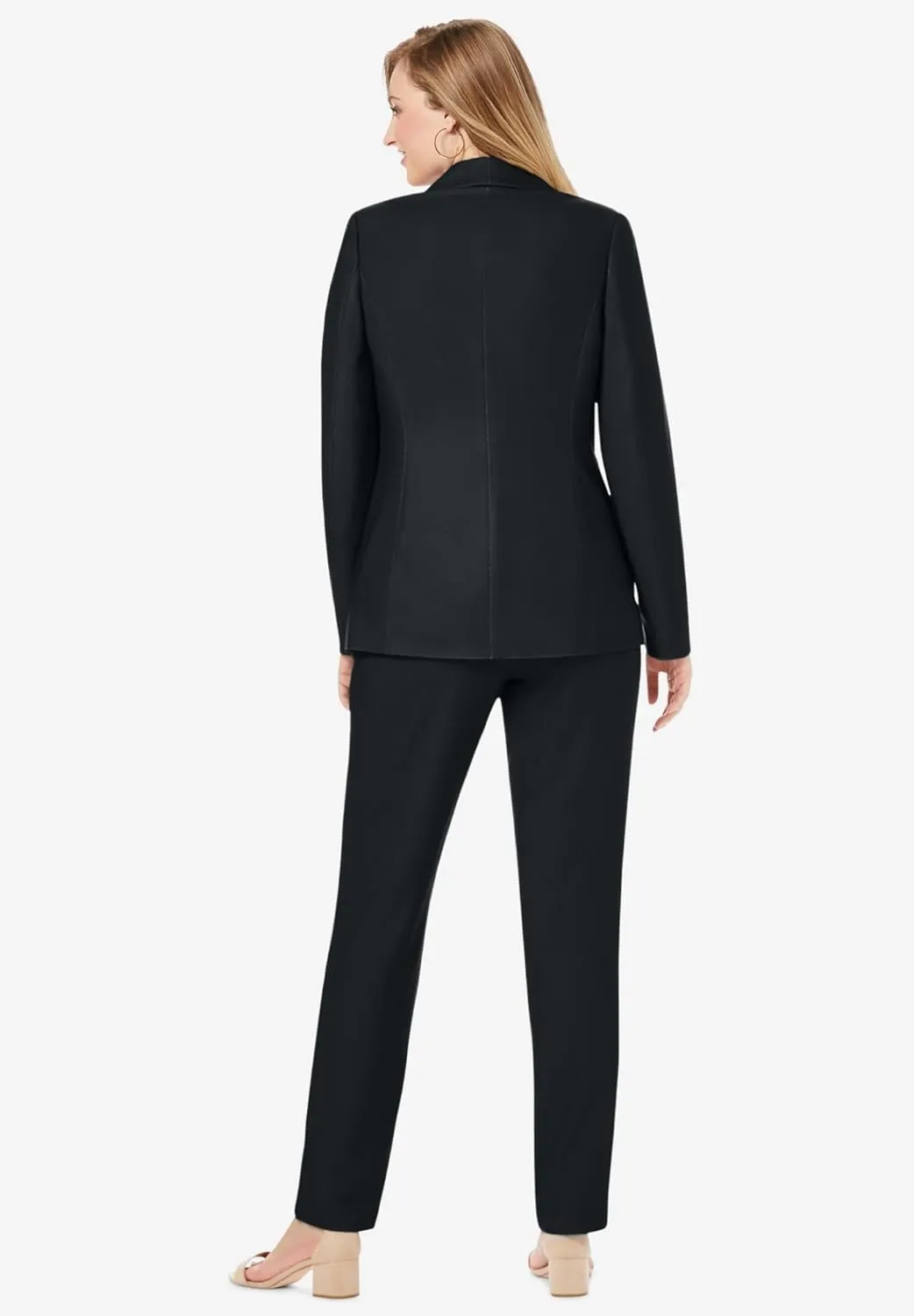 Jessica London Women's Plus Size Two Piece Single Breasted Pant Suit Set