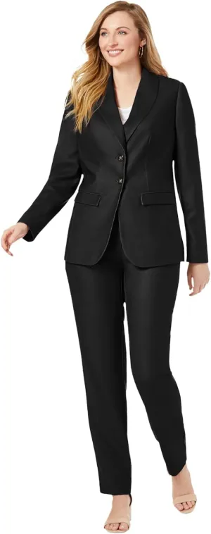 Jessica London Women's Plus Size Two Piece Single Breasted Pant Suit Set