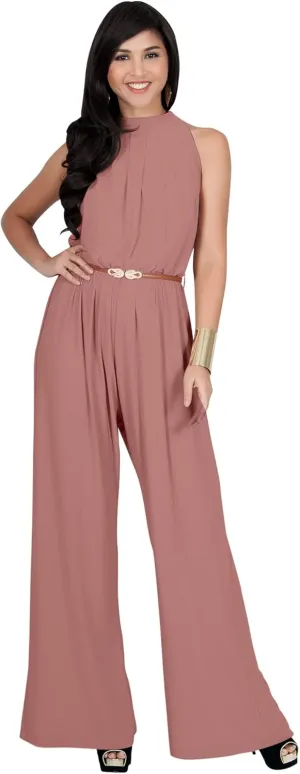 KOH KOH Womens Sexy Sleeveless Wide Leg Pants Cocktail Pantsuit Jumpsuit Romper