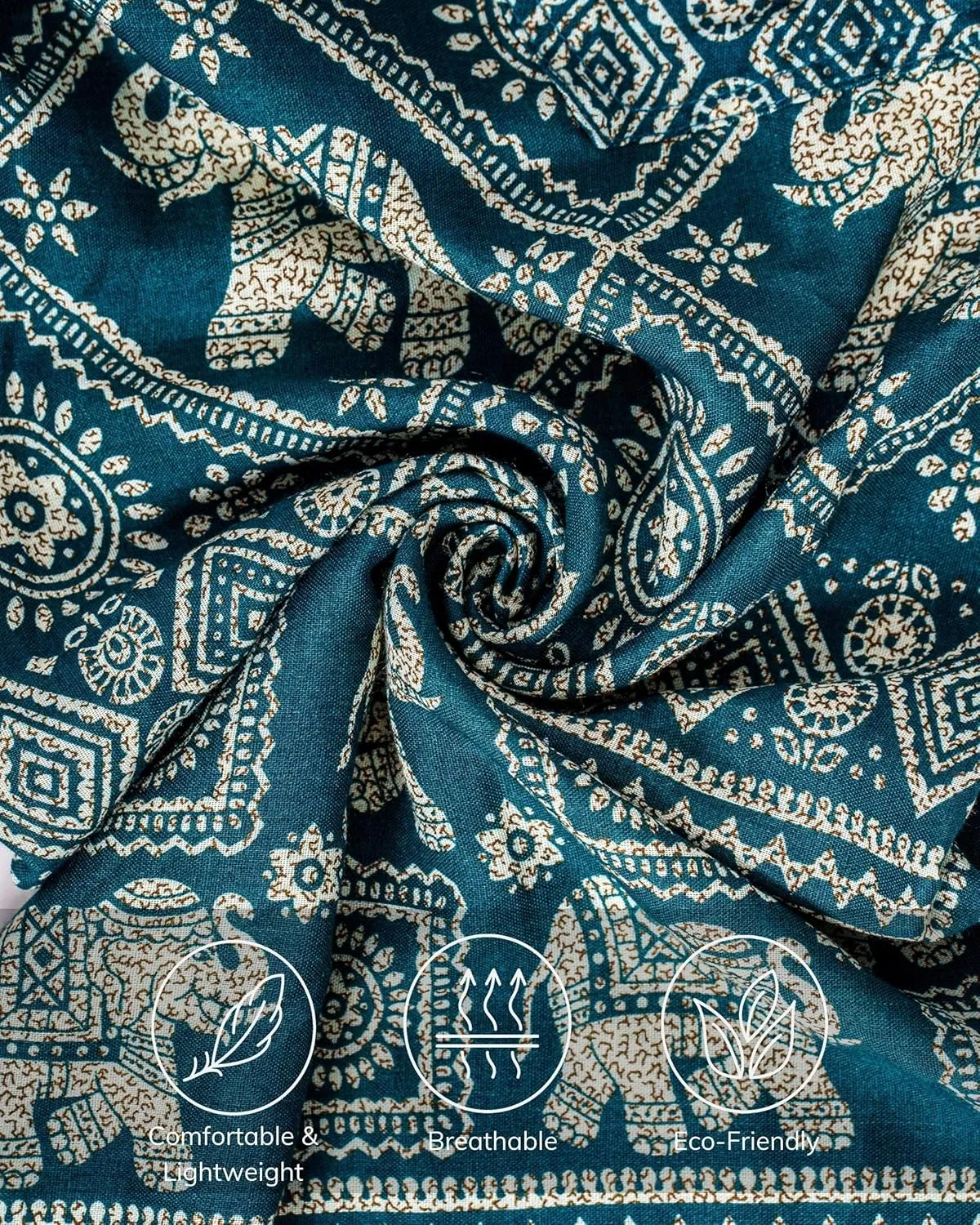 LOFBAZ Harem Yoga Pants for Women S-4XL Hippie Boho PJs Lounge Beach Print Plus