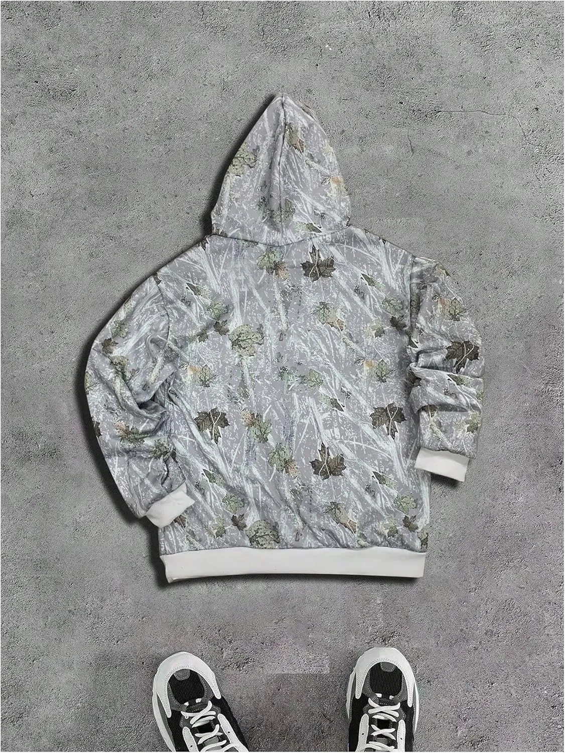 MakeMeChic Women's Camo Hooded Sweatshirt Long Sleeve Oversized Y2k Pullover Tops