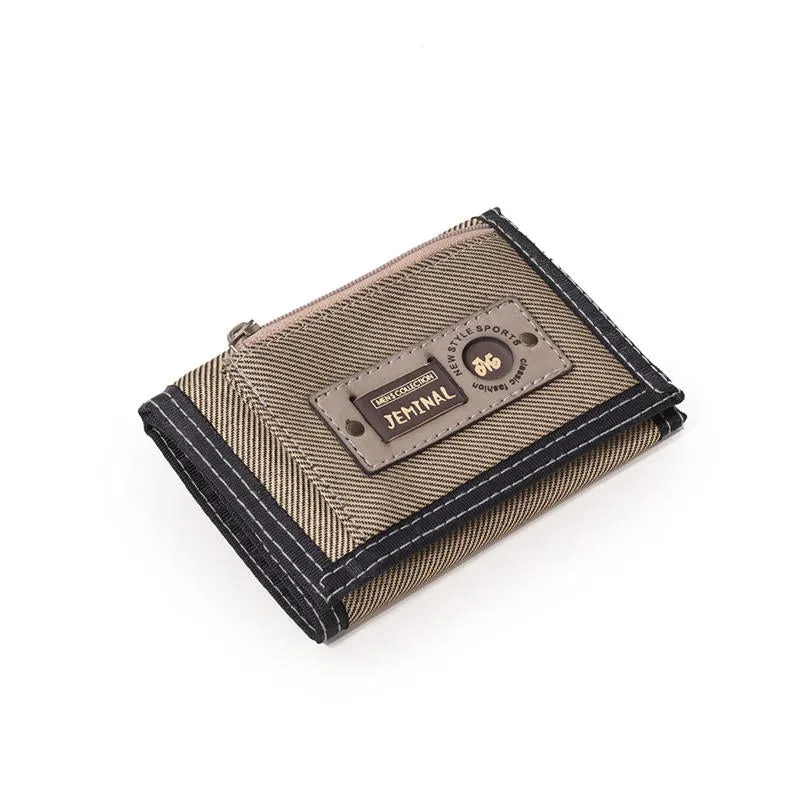 Men Casual Canvas Lightweight Short Wallet Card Holder