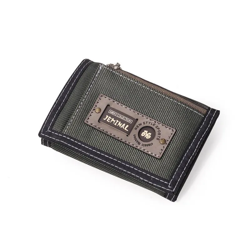 Men Casual Canvas Lightweight Short Wallet Card Holder