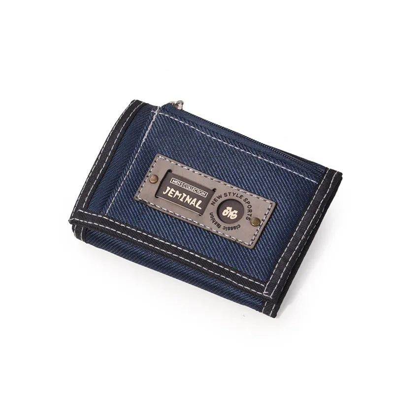 Men Casual Canvas Lightweight Short Wallet Card Holder