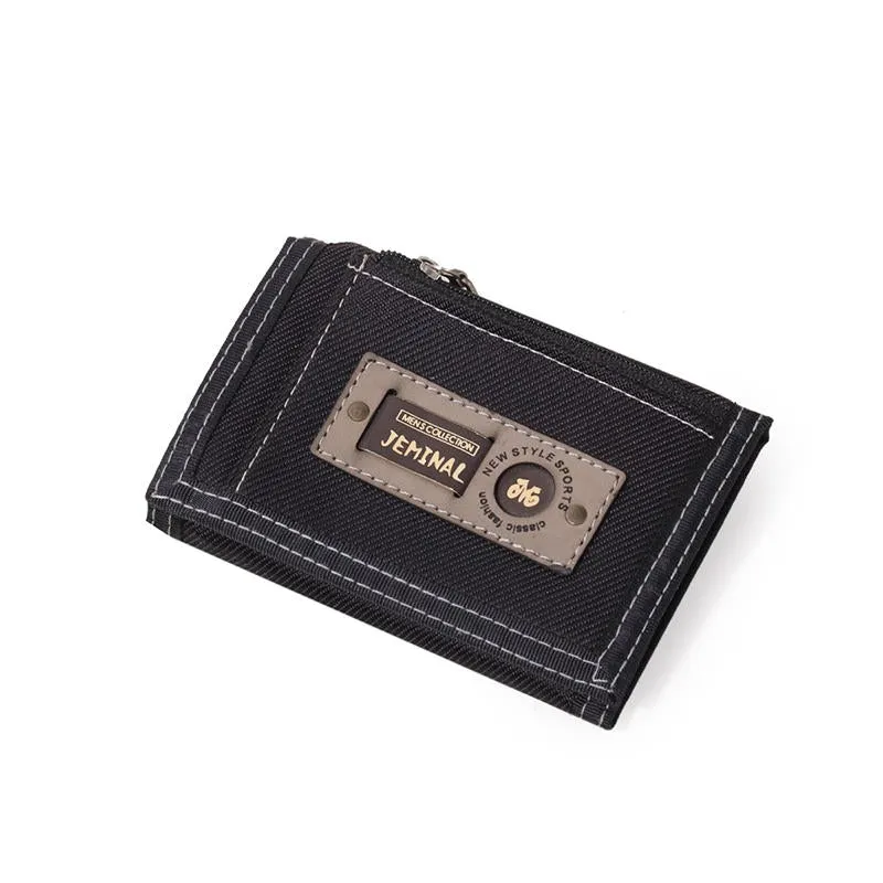 Men Casual Canvas Lightweight Short Wallet Card Holder