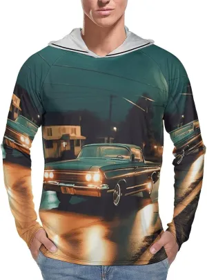 Men's UPF 50  Sun Protection Hoodie Outdoor UV Shirts Running Car Long Sleeve Quick Dry Fishing Hiking Shirt
