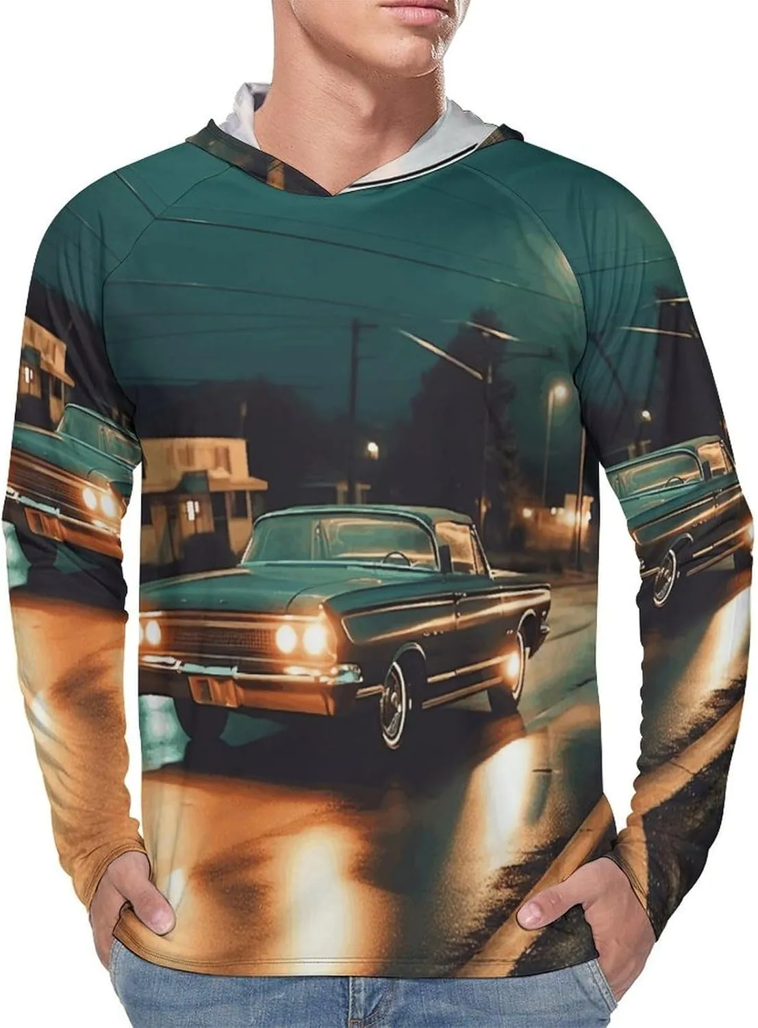 Men's UPF 50  Sun Protection Hoodie Outdoor UV Shirts Running Car Long Sleeve Quick Dry Fishing Hiking Shirt