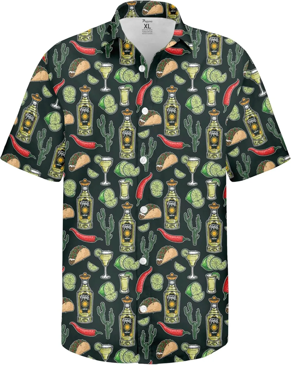 PAGYMO Hawaiian Shirt for Men Funny Summer Aloha Beach Shirts