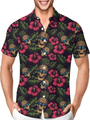 PAGYMO Hawaiian Shirt for Men Funny Summer Aloha Beach Shirts