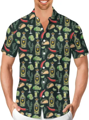 PAGYMO Hawaiian Shirt for Men Funny Summer Aloha Beach Shirts