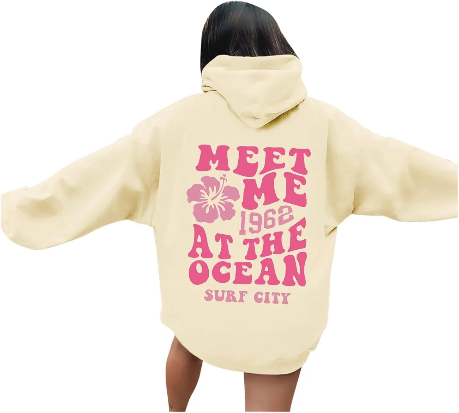 Pink Graphic Hoodies for Women 2024 Fall Outfits Oversized Hoodie Teen Girls Cute Preppy Sweatshirts Casual Pullover