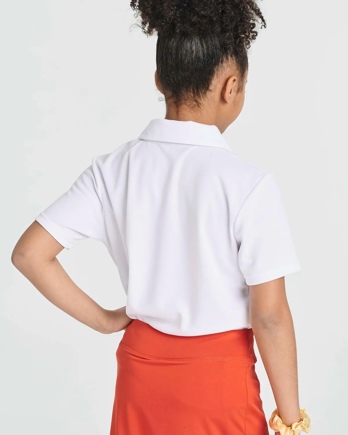 Real Essentials 3 Pack: Girls' Short Sleeve Performance Polo School Uniform(Ages 4-18)