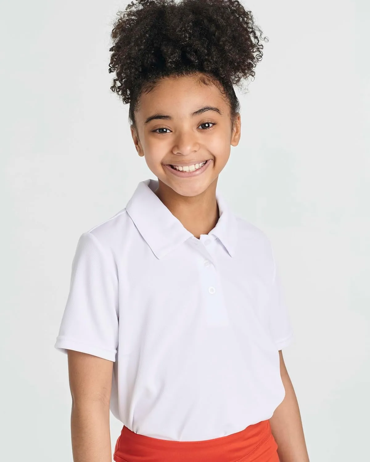 Real Essentials 3 Pack: Girls' Short Sleeve Performance Polo School Uniform(Ages 4-18)