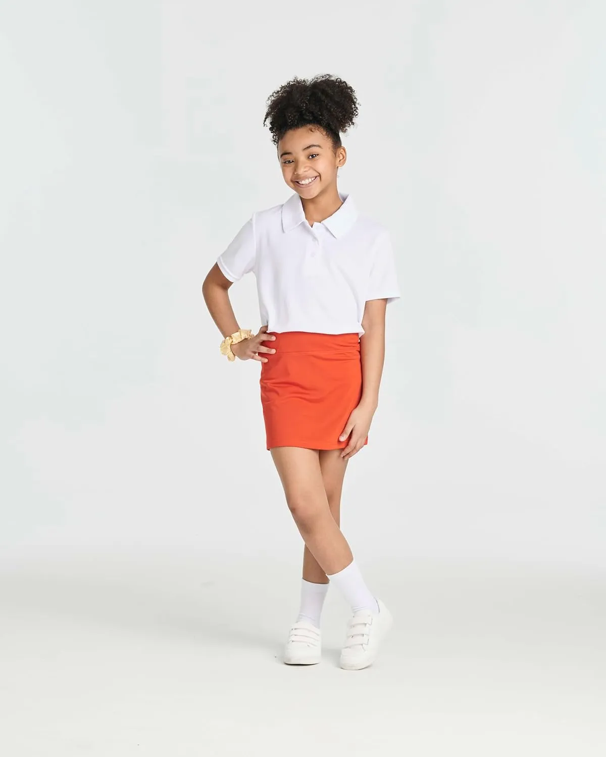 Real Essentials 3 Pack: Girls' Short Sleeve Performance Polo School Uniform(Ages 4-18)
