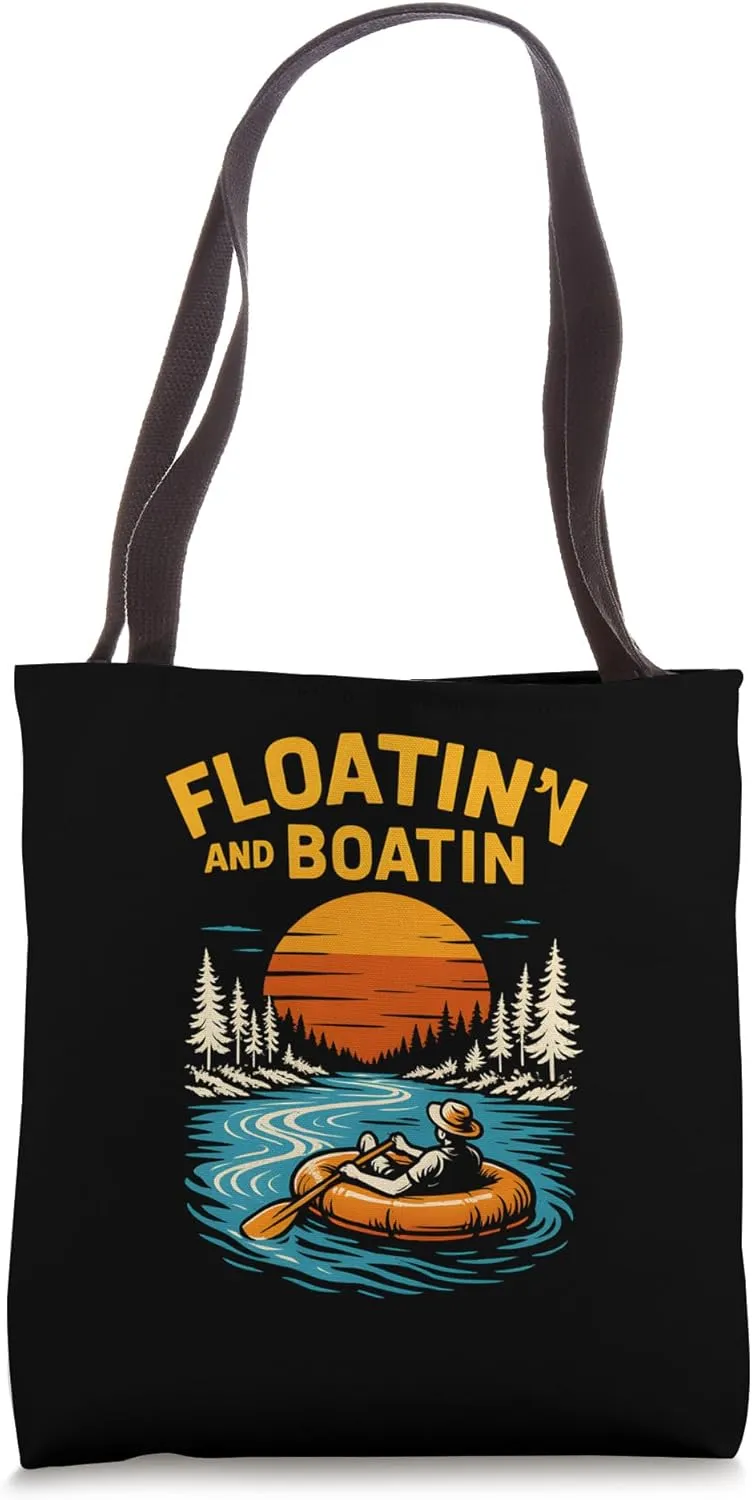 River Float Trip Floatin' and Boatin' Retro Women's Summer T Tote Bag