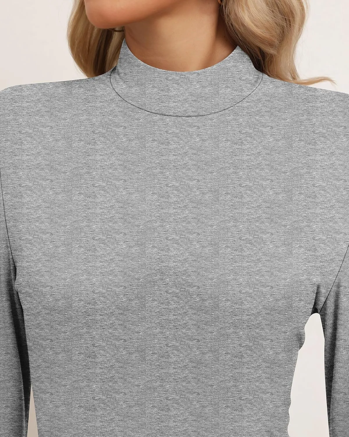 Riyiper 3 Pack Women's Tight Mock Turtleneck Tops Fitted Lightweight Long Sleeve Base Layer Shirts