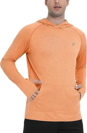Roadbox Fishing Shirts for Men Long Sleeve, UPF 50  Sun Protection Hoodies with Pocket, Outdoor Running Hiking Rash Guard