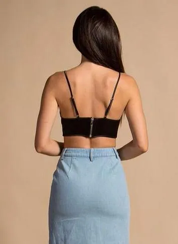 SATIN CUT OUT CROP TOP