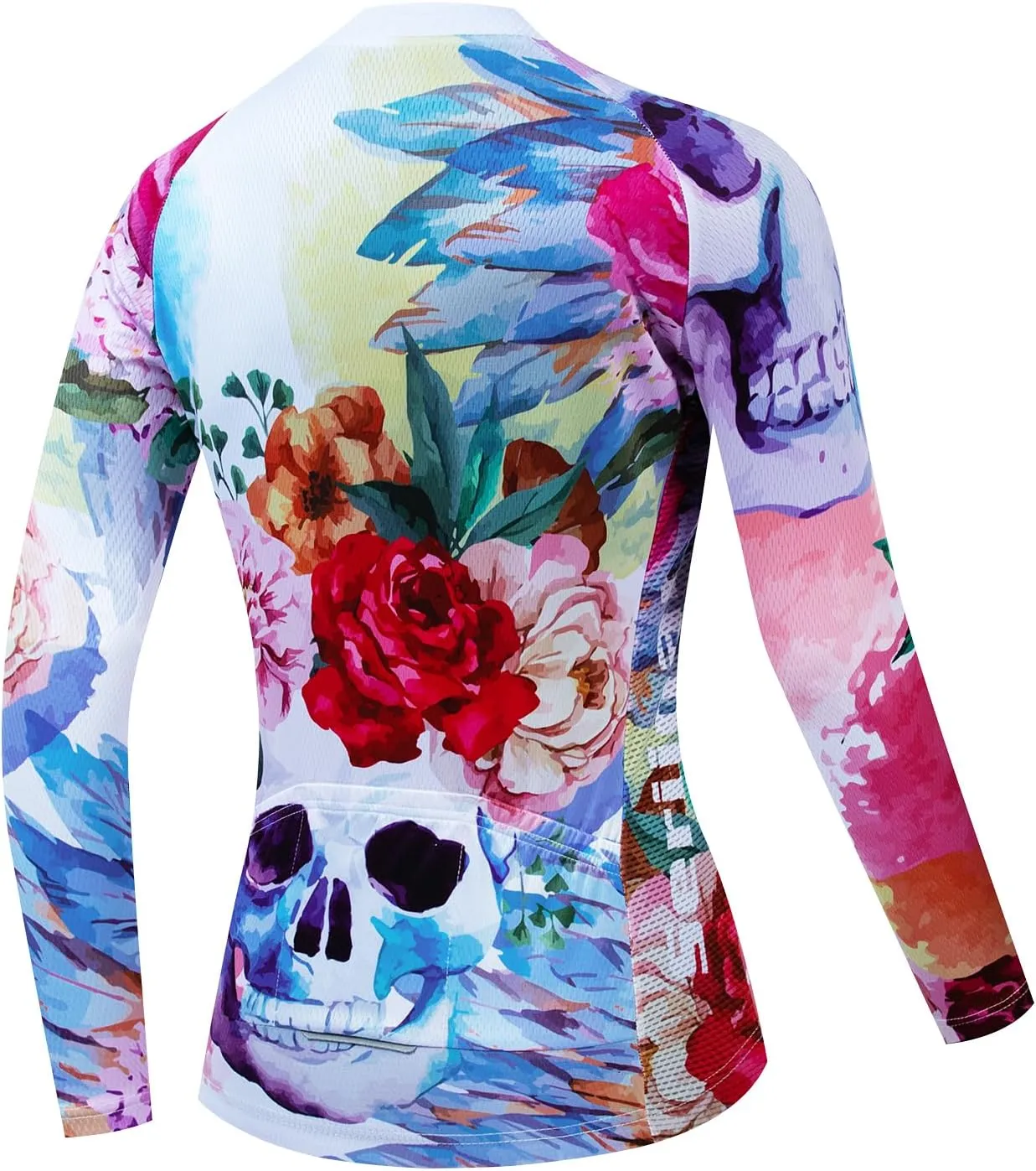 Serijoars Women's Long Sleeve Cycling Jersey MTB Shirts Quick Dry Bike Tops with Reflective Strip