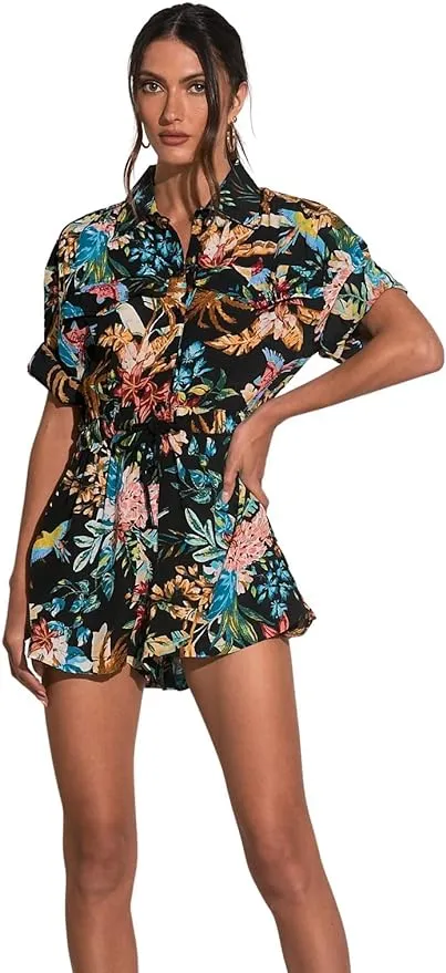 Short Sleeve Floral Romper